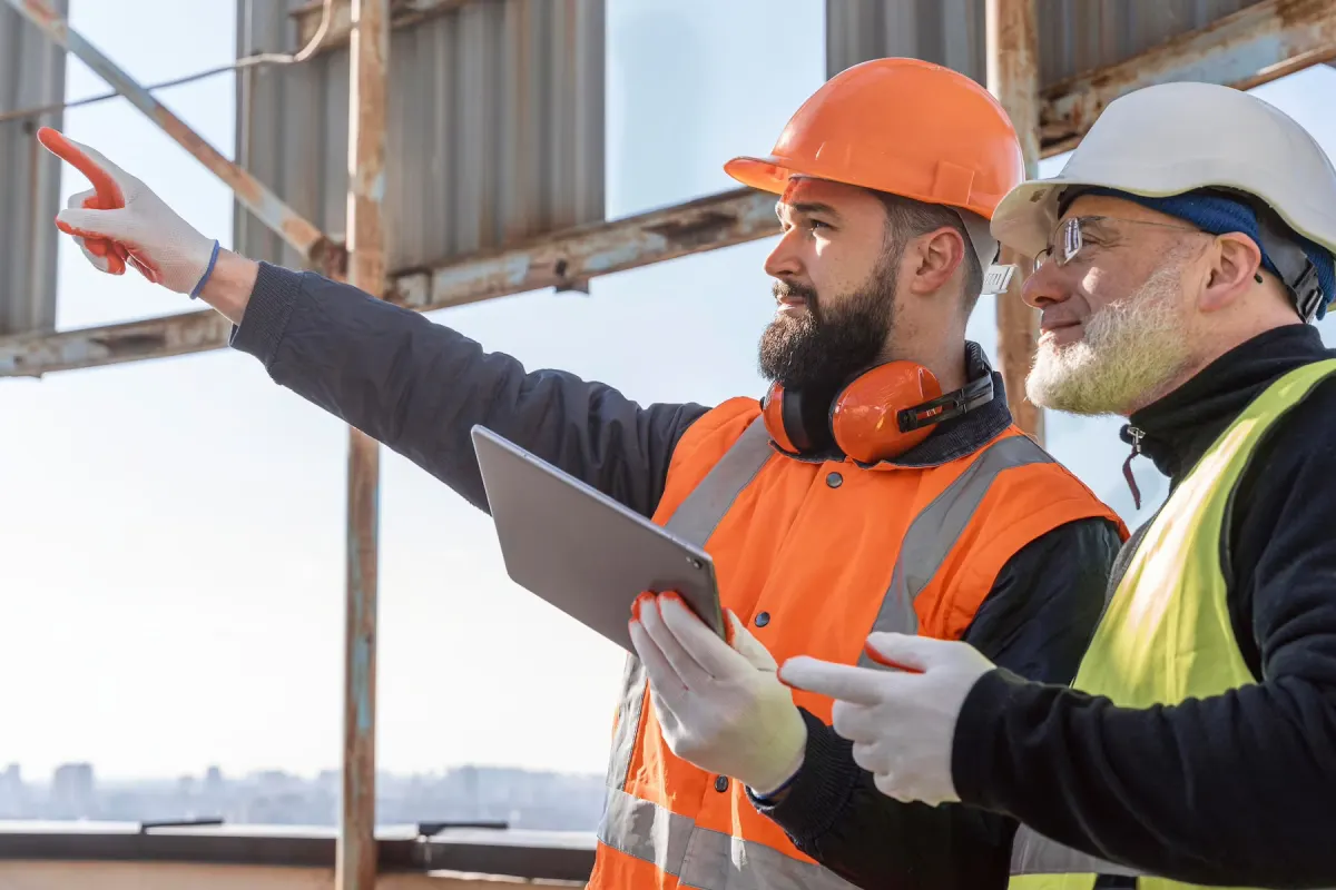 Field worker completing a structured site inspection